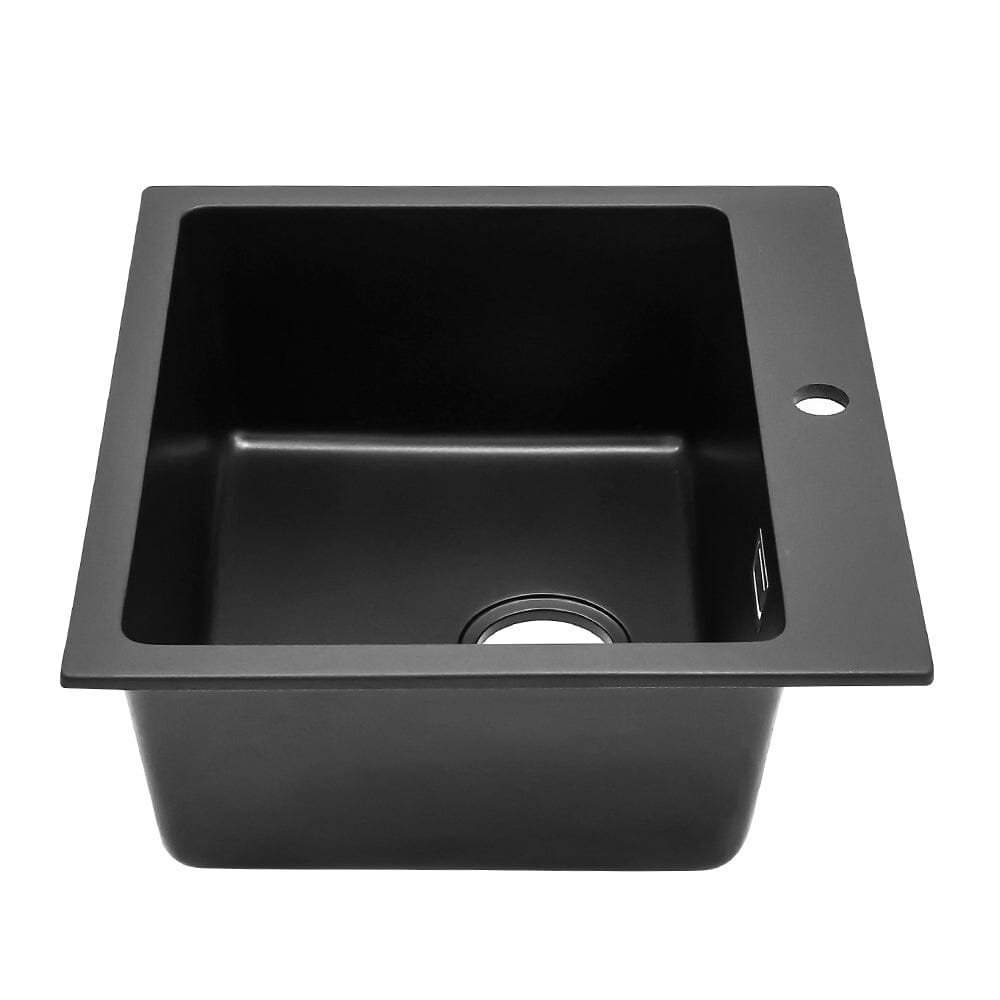 Quartz Undermount Kitchen Sink Single Bowl in Black - House Comfort