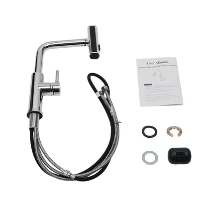 Retractable Pulldown Kitchen Mixer Faucet 2 Function Spout Faucets - House Comfort