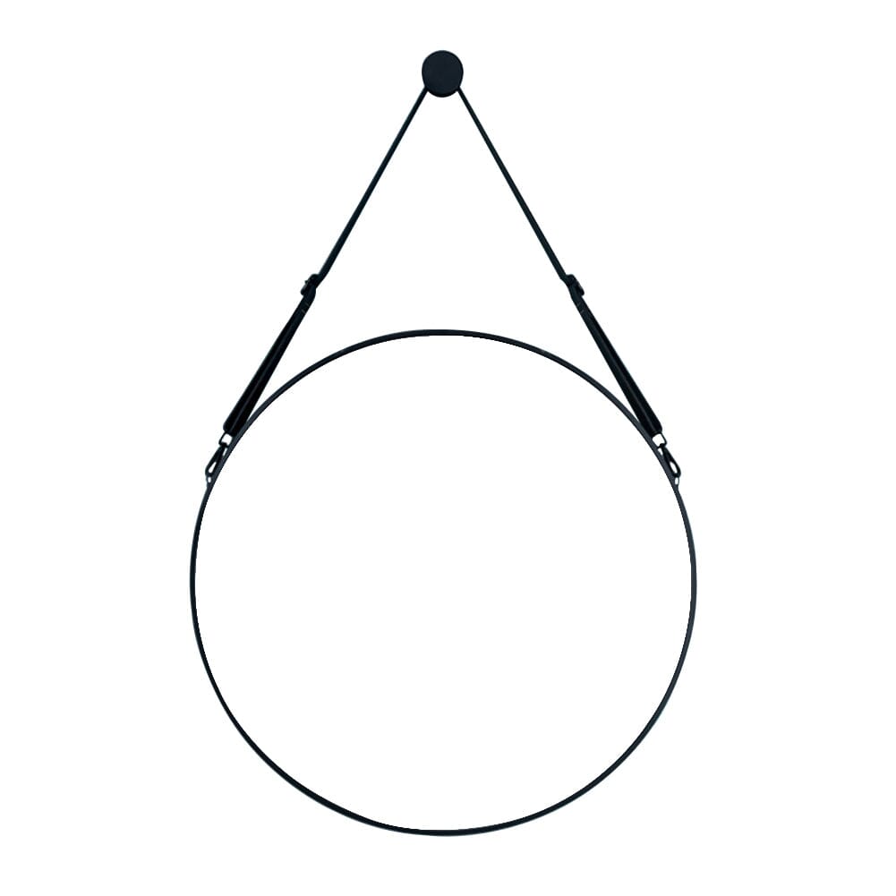 Retro Round Hanging Mirror with Adjustable Leather Strap - House Comfort