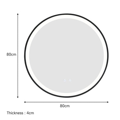 Round Metal Framed LED Wall Mirror - House Comfort