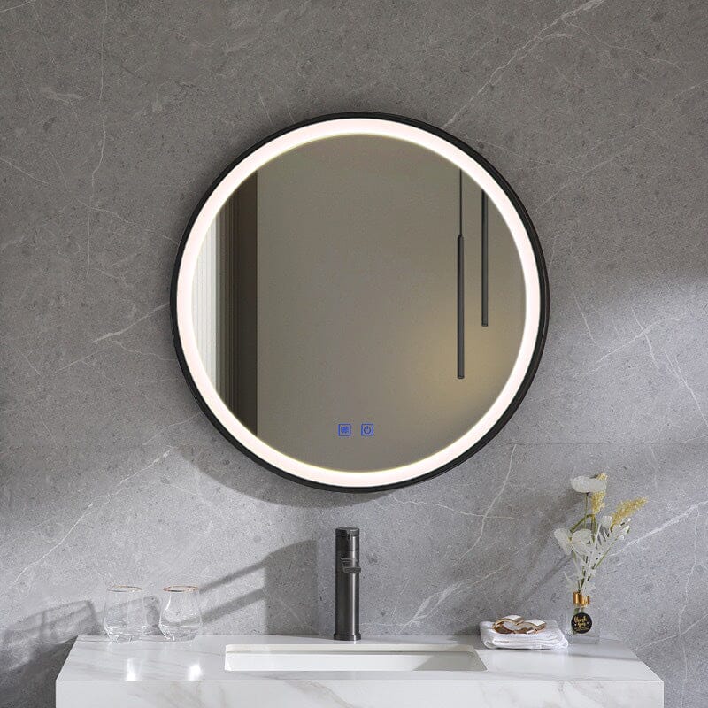 Round Metal Framed LED Wall Mirror - House Comfort
