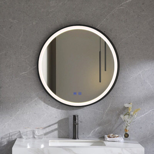 Round Metal Framed LED Wall Mirror - House Comfort