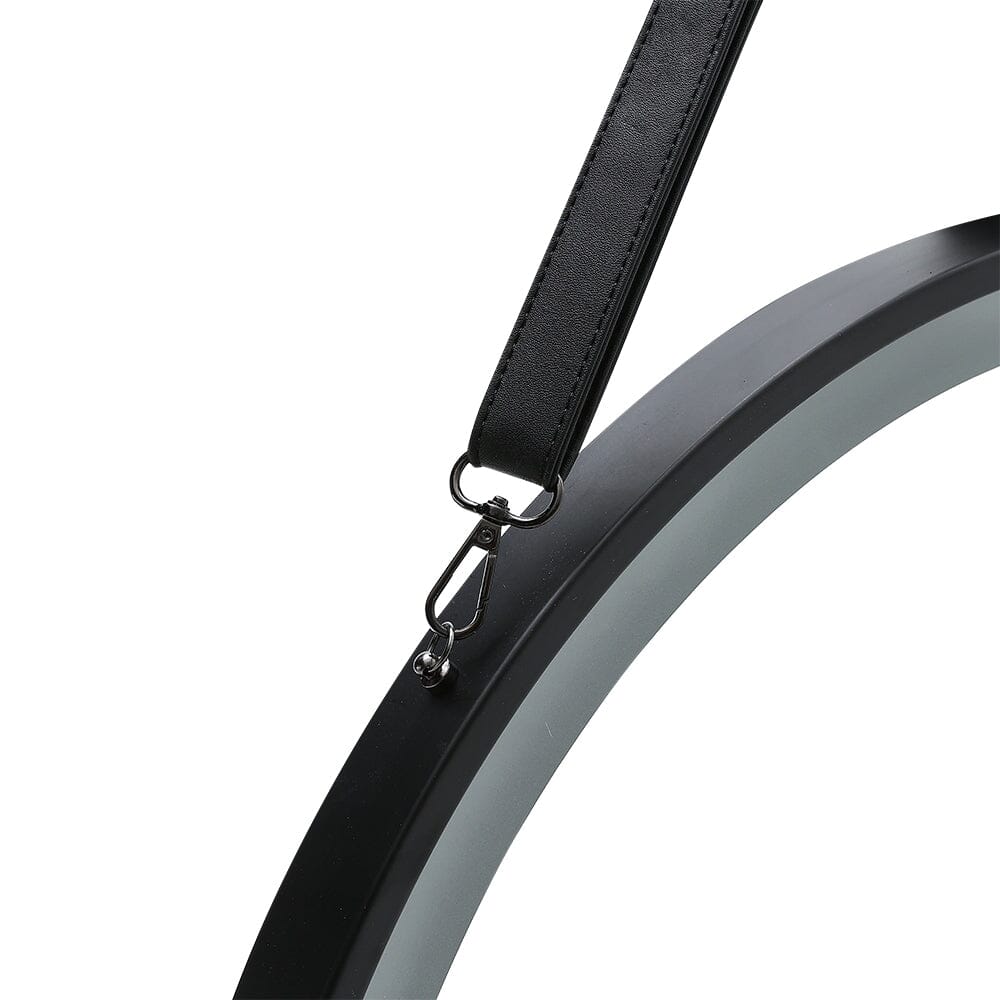 Round Metal LED Mirror with Hanging Strap - House Comfort
