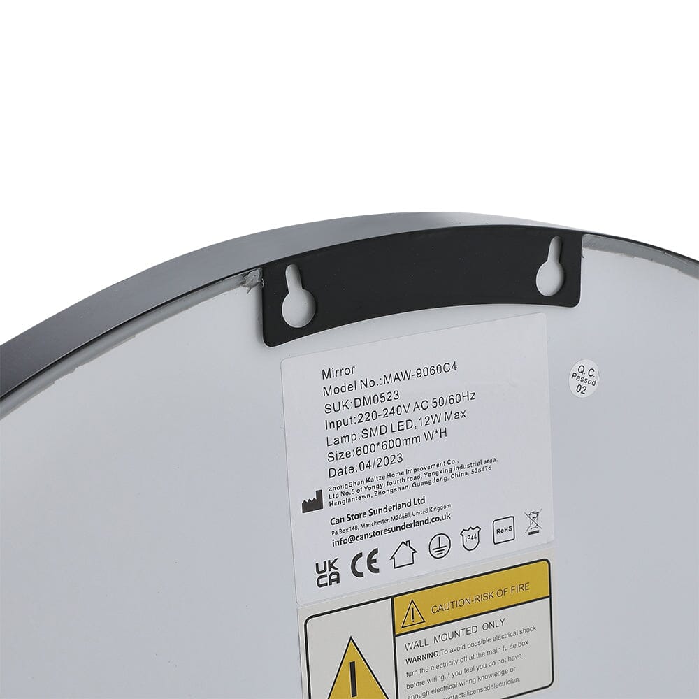 Round Metal LED Mirror with Hanging Strap - House Comfort