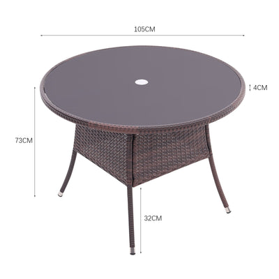 Round/Square Rattan Garden Table & Parasol Hole secondary