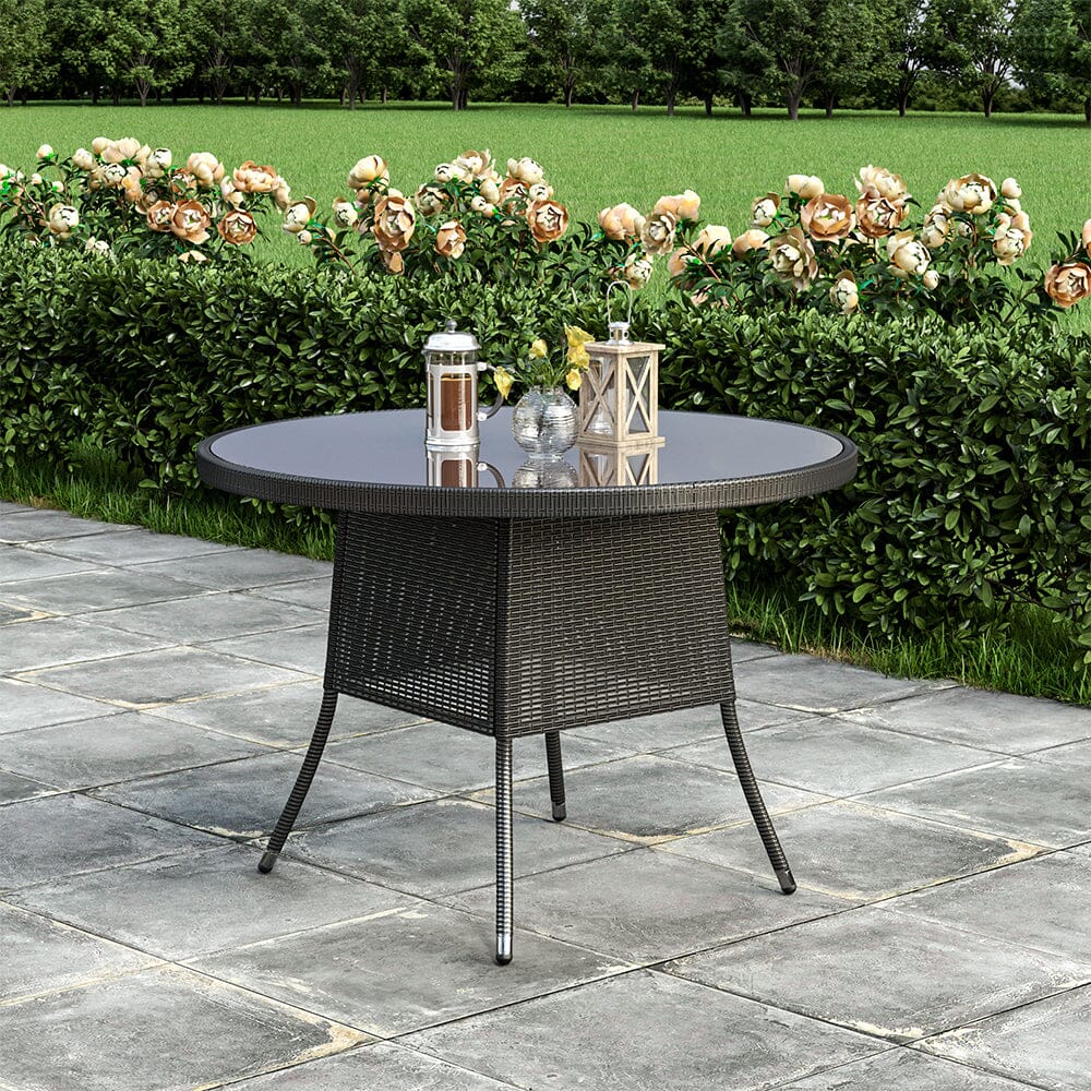 Round/Square Rattan Garden Table & Parasol Hole - House Comfort