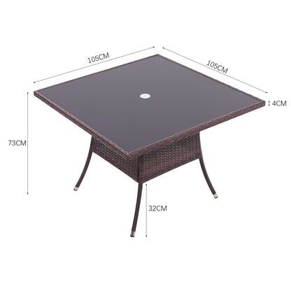 Round/Square Rattan Garden Table & Parasol Hole - House Comfort