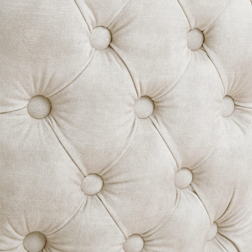 Set of 2 Beige High Back Dining Chairs with velvet Upholstered - House Comfort