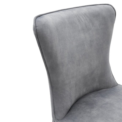 Set of 2 Beige High Back Dining Chairs with velvet Upholstered - House Comfort