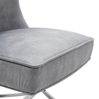 Set of 2 Beige High Back Dining Chairs with velvet Upholstered - House Comfort