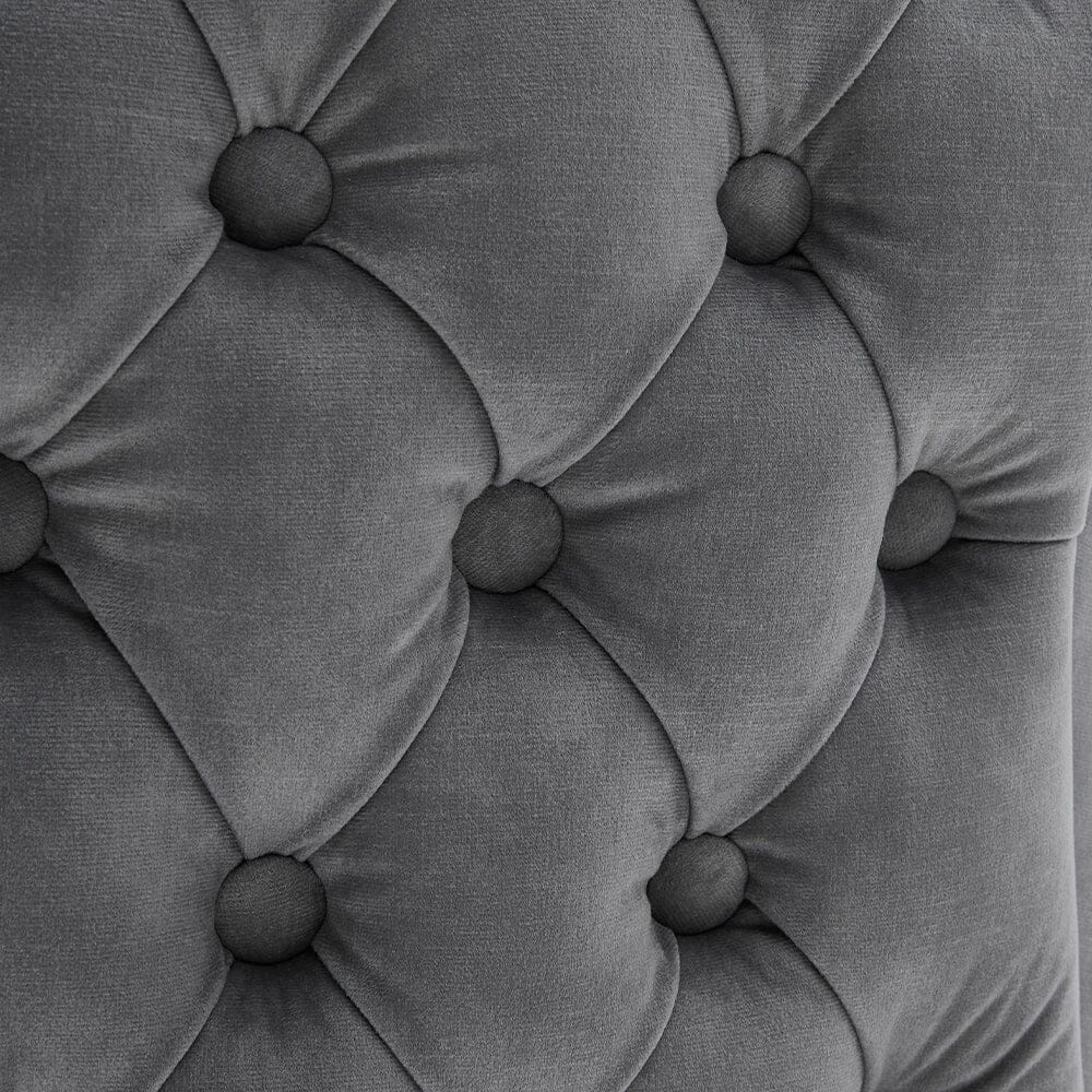 Set of 2 Beige High Back Dining Chairs with velvet Upholstered - House Comfort