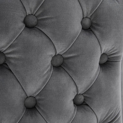 Set of 2 Beige High Back Dining Chairs with velvet Upholstered - House Comfort