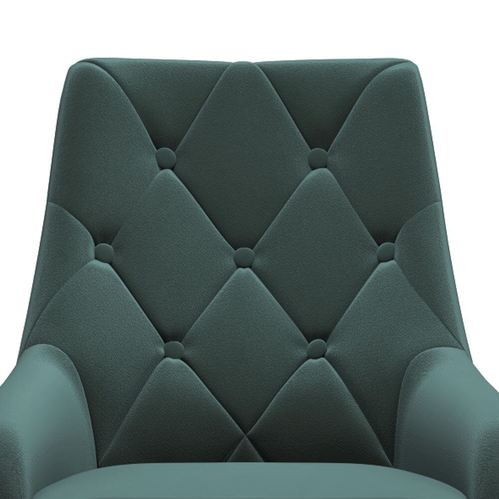 Set of 2 Dining Chair with Velvet Upholstery Green/Blue/Grey - House Comfort