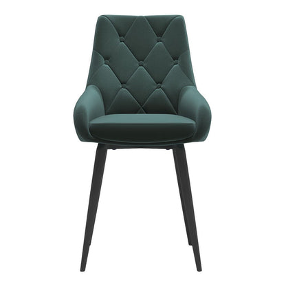 Set of 2 Dining Chair with Velvet Upholstery Green/Blue/Grey - House Comfort