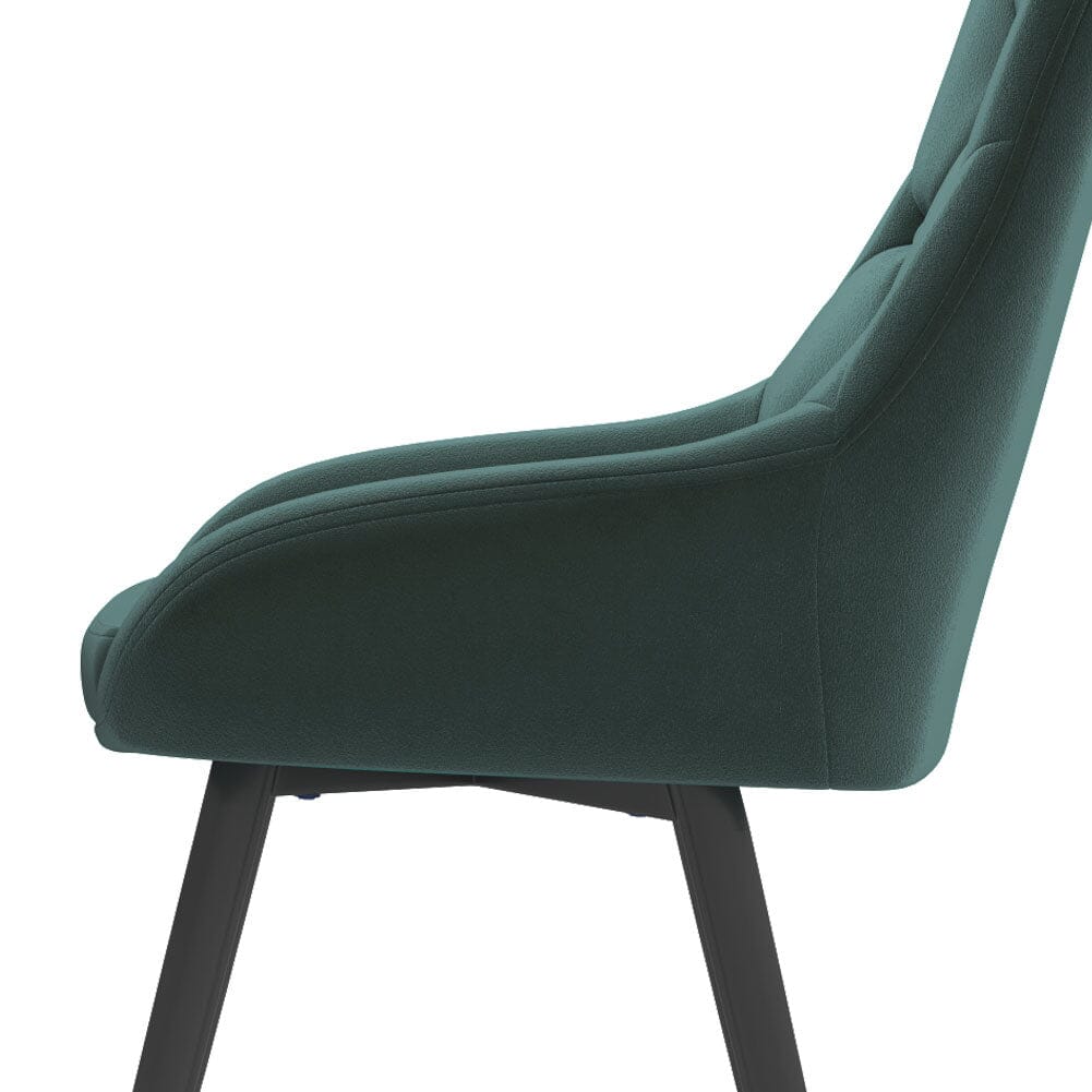 Set of 2 Dining Chair with Velvet Upholstery Green/Blue/Grey - House Comfort