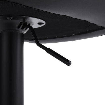 Set of 2 Faux Leather Height Adjustable Bar Stool Black - House Comfort
