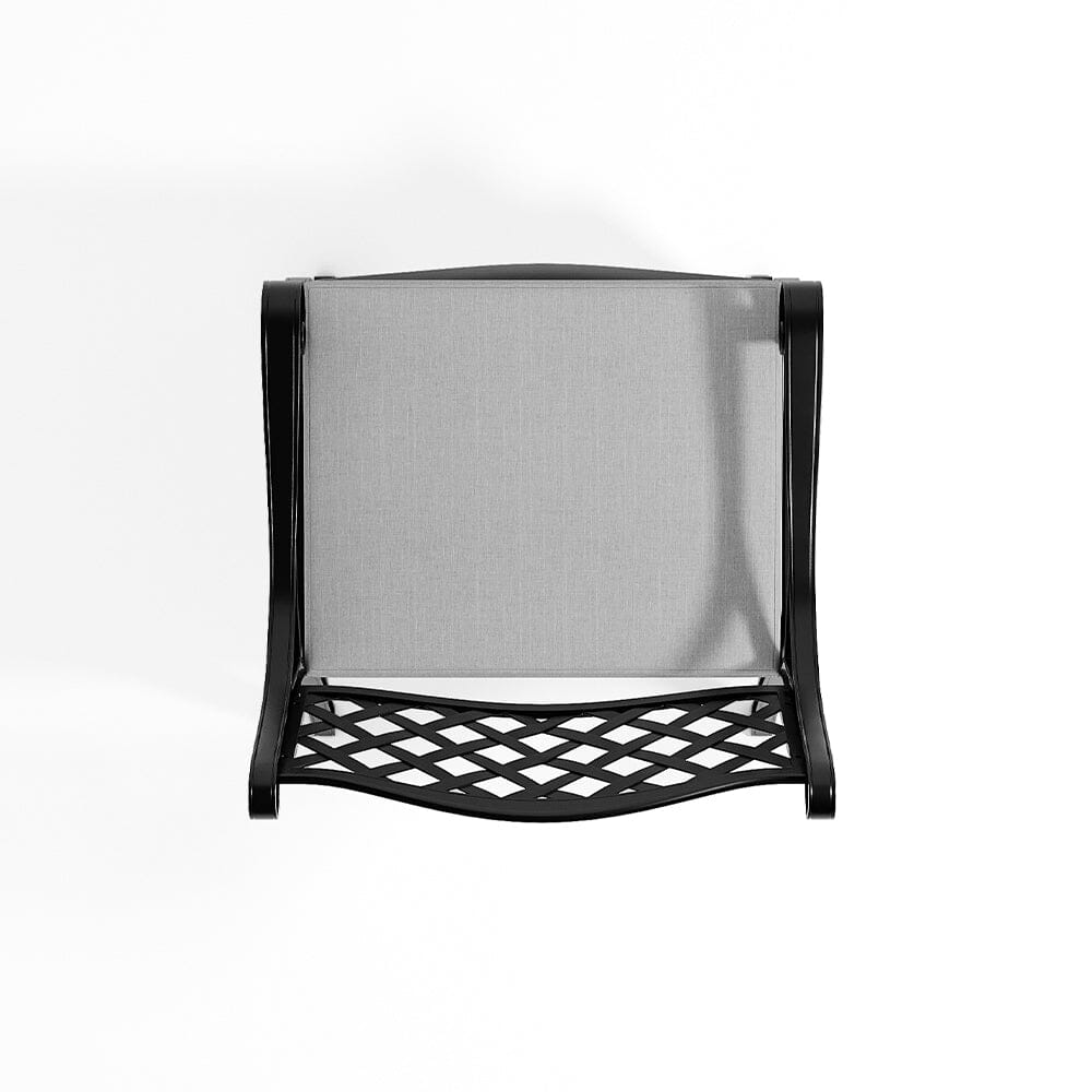 Set of 2 Garden Chairs Cast Aluminium Armchairs with Cushion Black/White - House Comfort