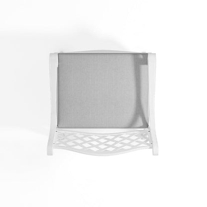 Set of 2 Garden Chairs Cast Aluminium Armchairs with Cushion Black/White - House Comfort