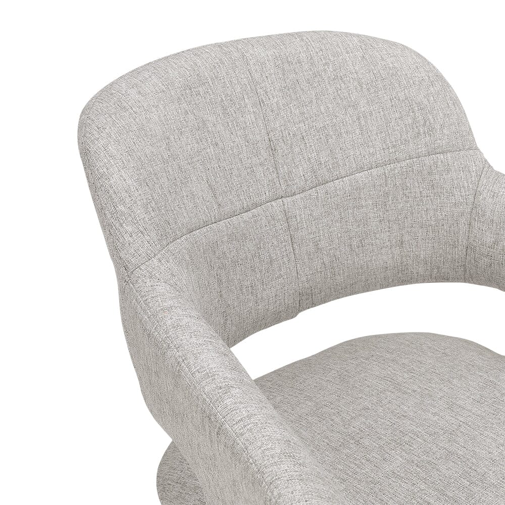 Set of 2 Grey Linen Dining Chair with Metal Legs - House Comfort