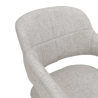 Set of 2 Grey Linen Dining Chair with Metal Legs - House Comfort