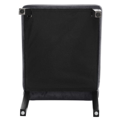 Set of 2 Grey Velvet Upholstered High Back Dinning Chair - House Comfort