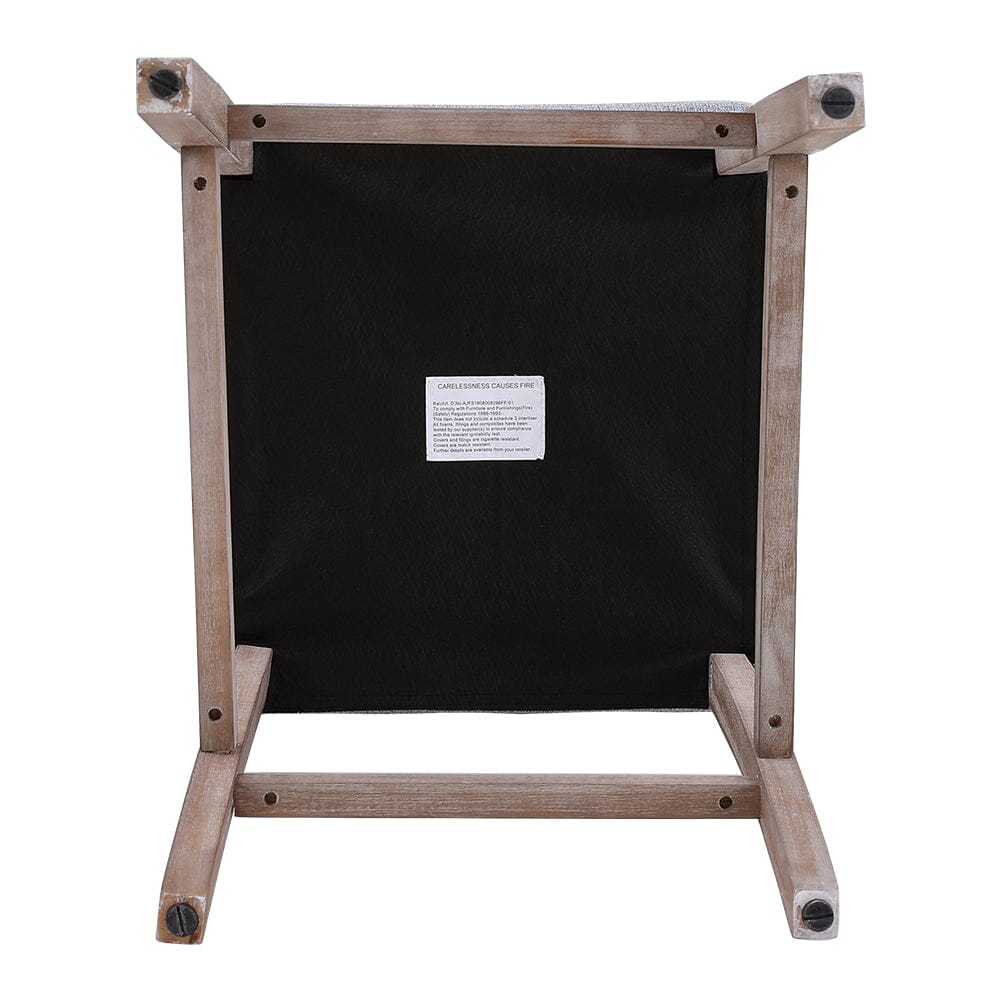 Set of 2 Hight Bar Stools Linen Upholstered with Wood Legs - House Comfort