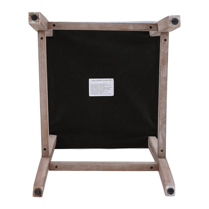 Set of 2 Hight Bar Stools Linen Upholstered with Wood Legs - House Comfort