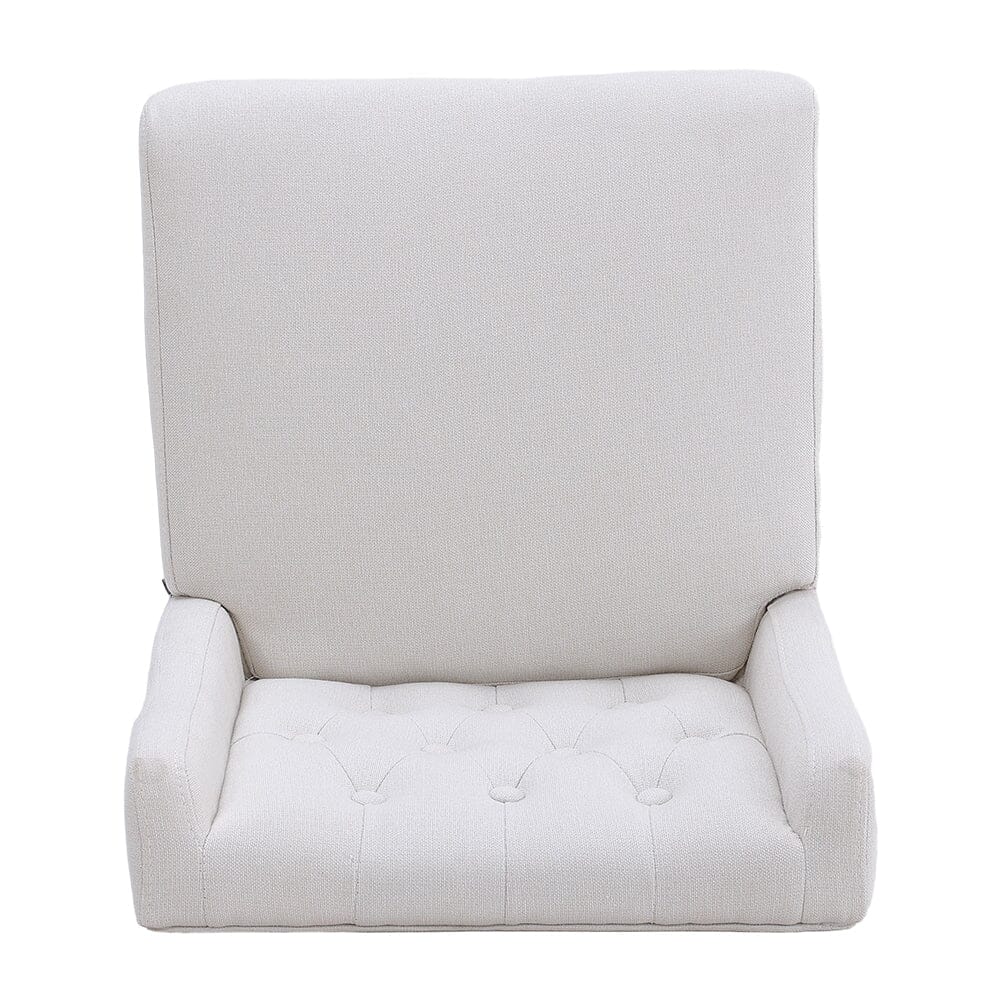 Set of 2 Hight Bar Stools Linen Upholstered with Wood Legs - House Comfort