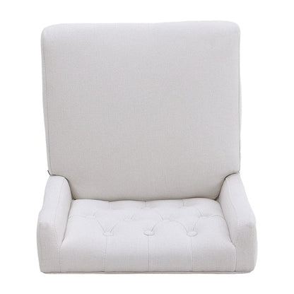 Set of 2 Hight Bar Stools Linen Upholstered with Wood Legs - House Comfort