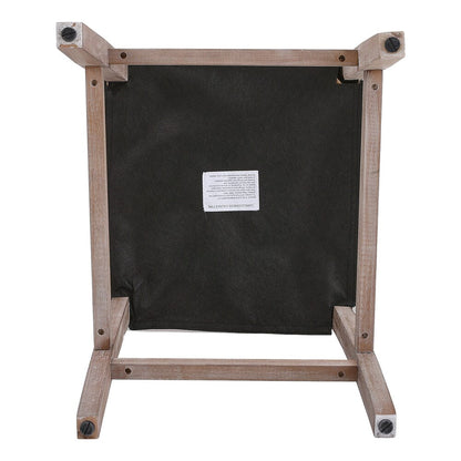 Set of 2 Hight Bar Stools Linen Upholstered with Wood Legs - House Comfort