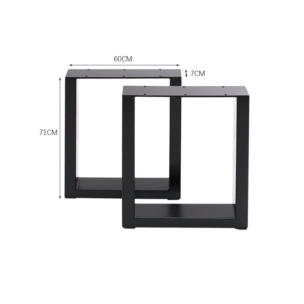 Set of 2 Industrial Heavy Duty Rectangular Metal Table Legs - House Comfort