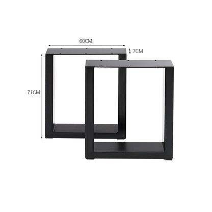 Set of 2 Industrial Heavy Duty Rectangular Metal Table Legs - House Comfort