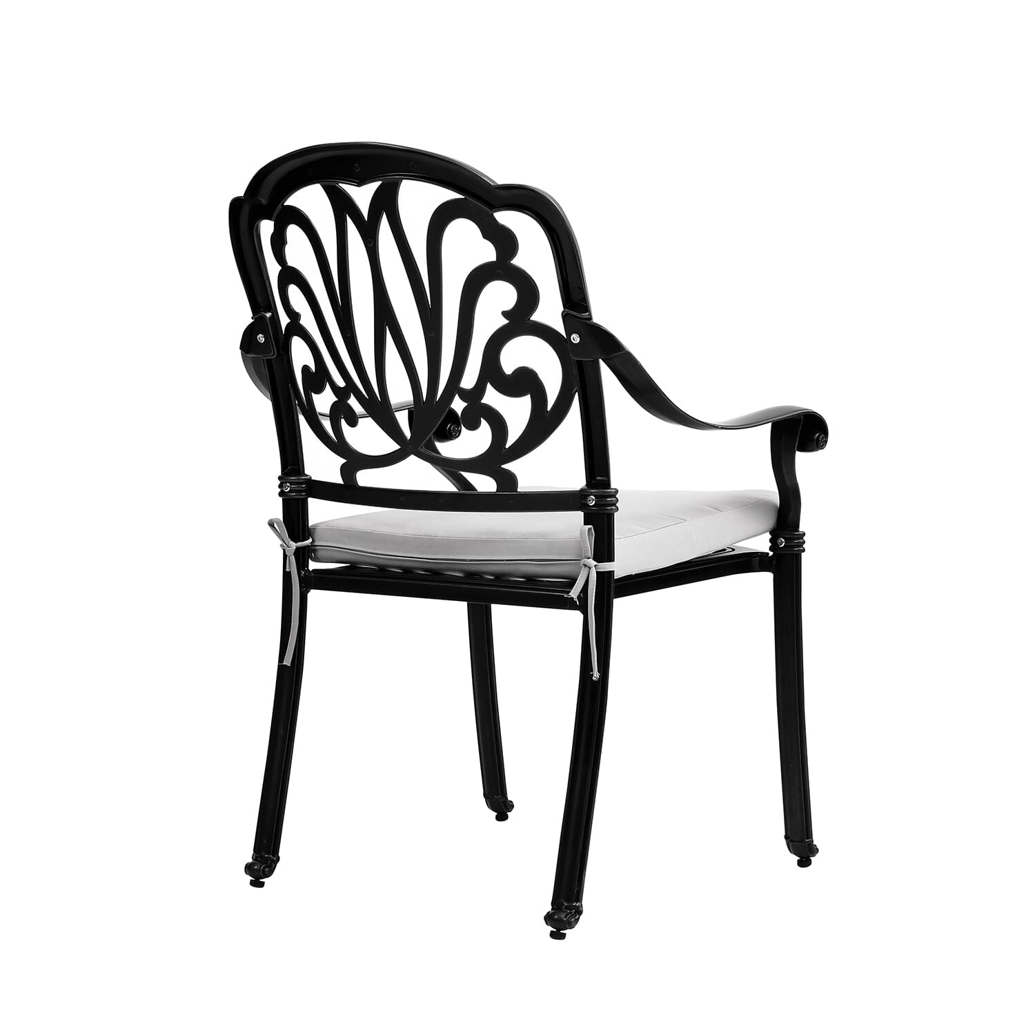 Set of 2 Outdoor Cast Aluminum Dining Chairs with Cushions - House Comfort