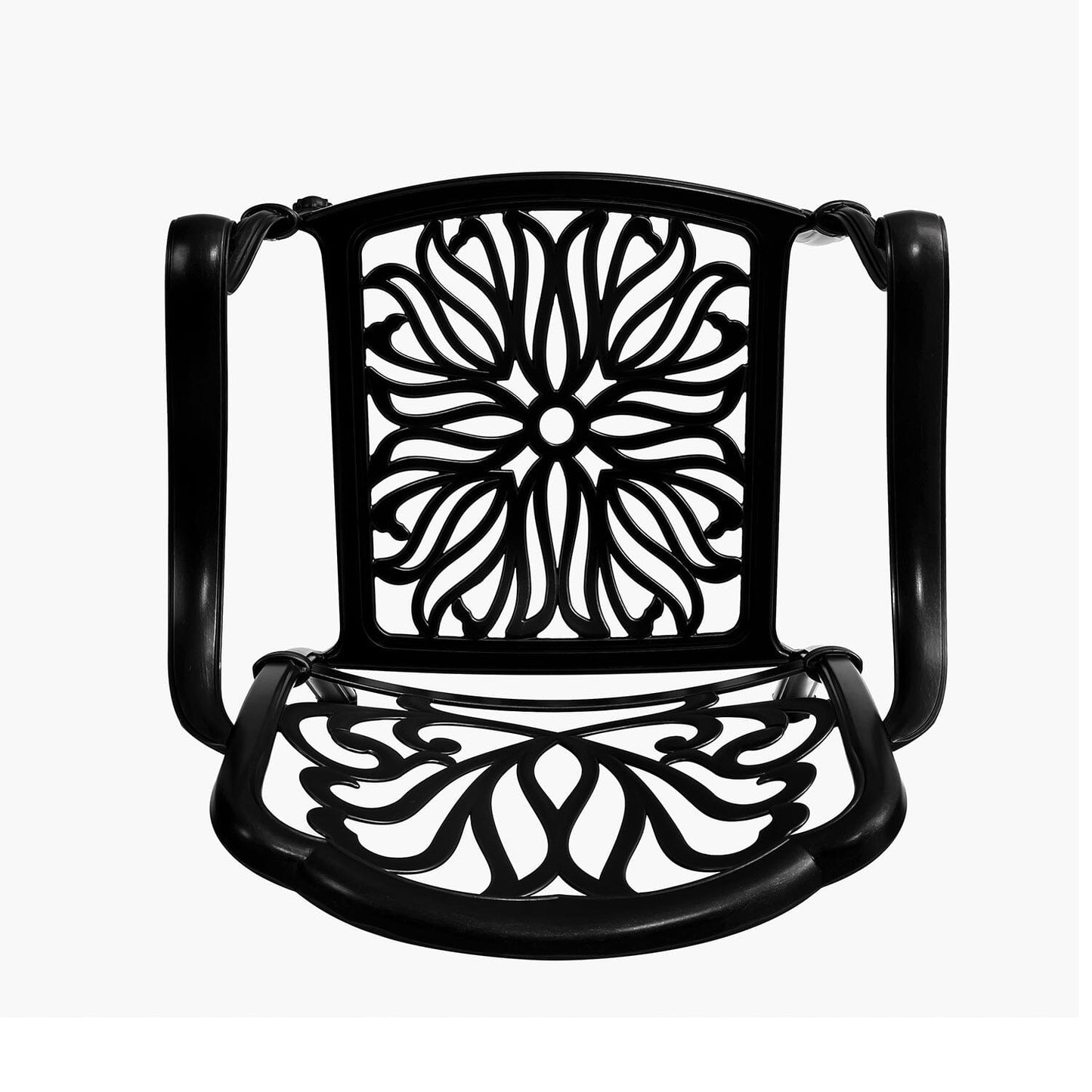 Set of 2 Outdoor Cast Aluminum Dining Chairs with Cushions - House Comfort