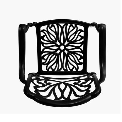 Set of 2 Outdoor Cast Aluminum Dining Chairs with Cushions - House Comfort