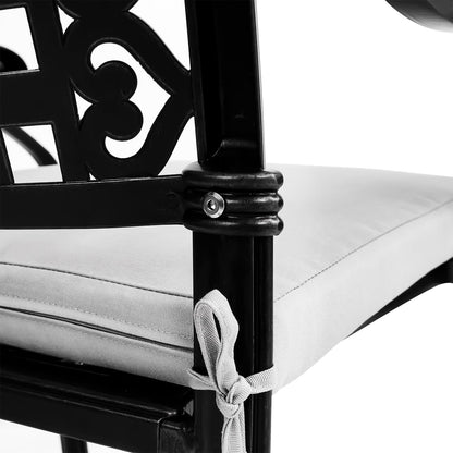 Set of 2 Outdoor Dining Chairs with Cushions Cast Aluminium - House Comfort