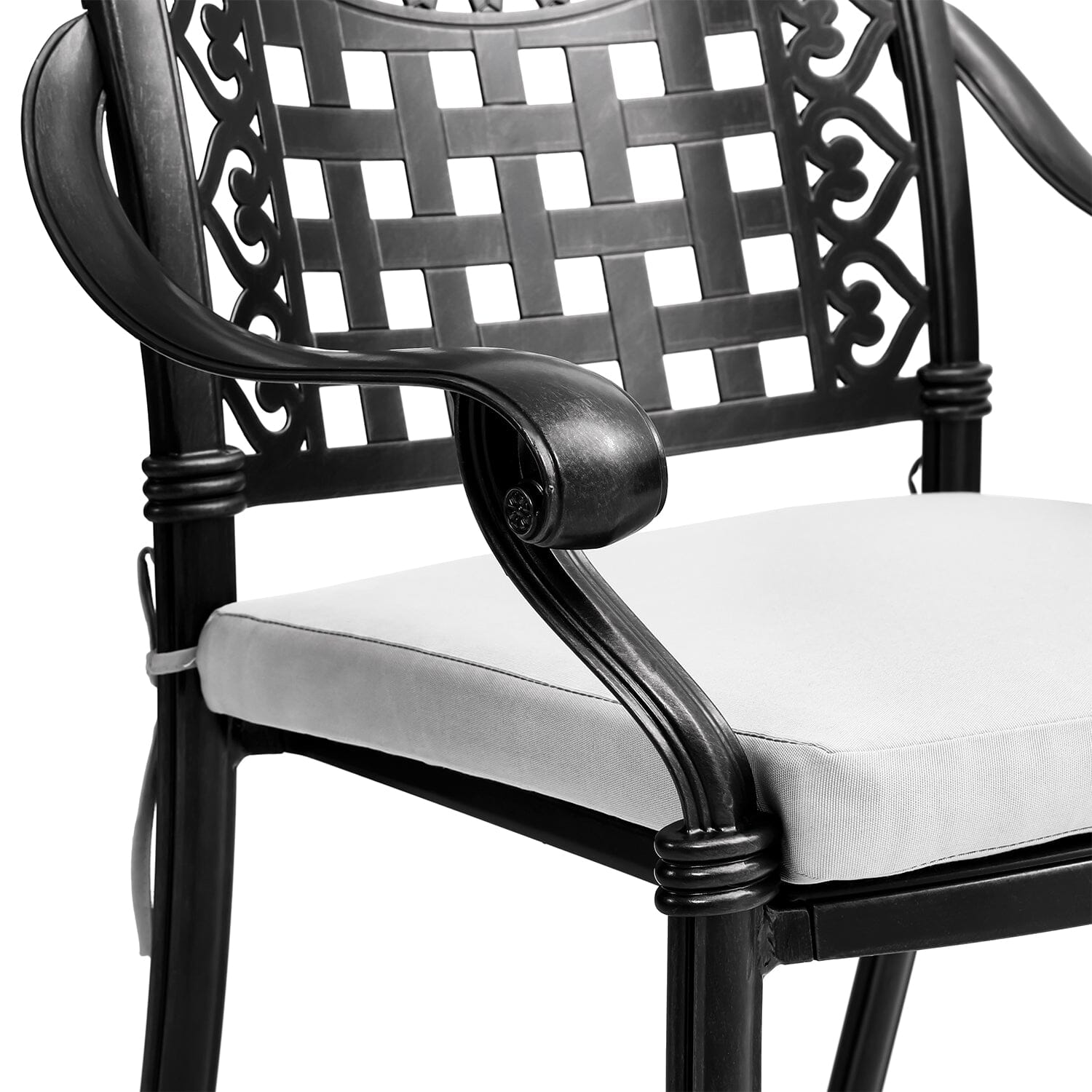 Set of 2 Outdoor Dining Chairs with Cushions Cast Aluminium - House Comfort
