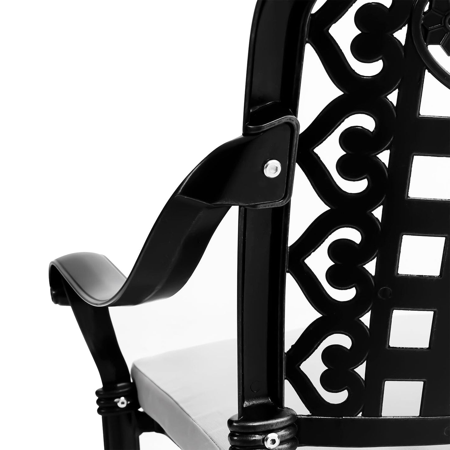 Set of 2 Outdoor Dining Chairs with Cushions Cast Aluminium - House Comfort