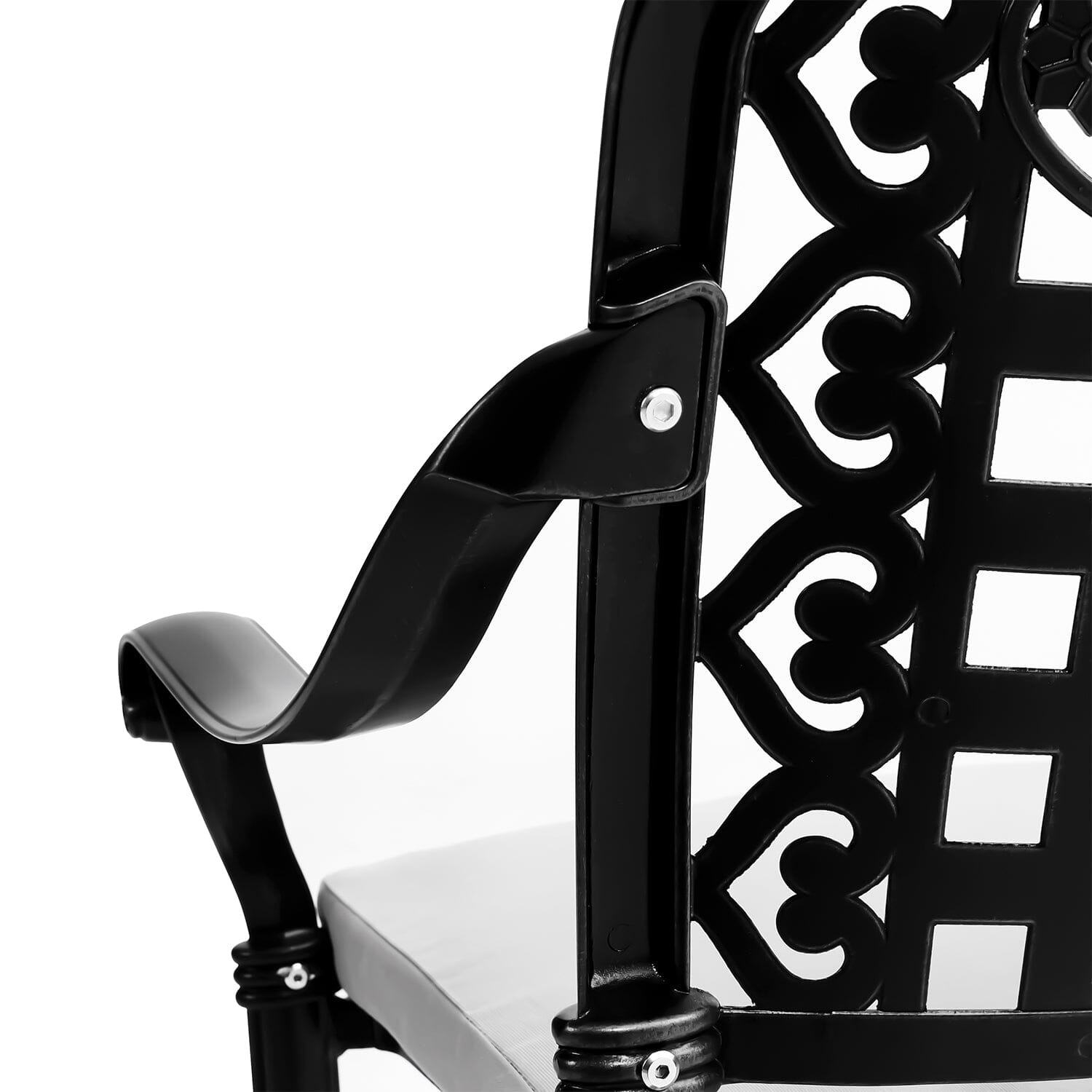 Set of 2 Outdoor Dining Chairs with Cushions Cast Aluminium - House Comfort