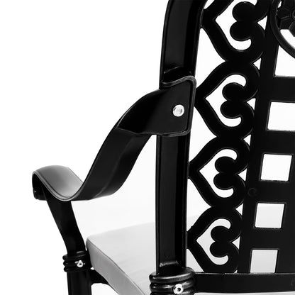 Set of 2 Outdoor Dining Chairs with Cushions Cast Aluminium - House Comfort