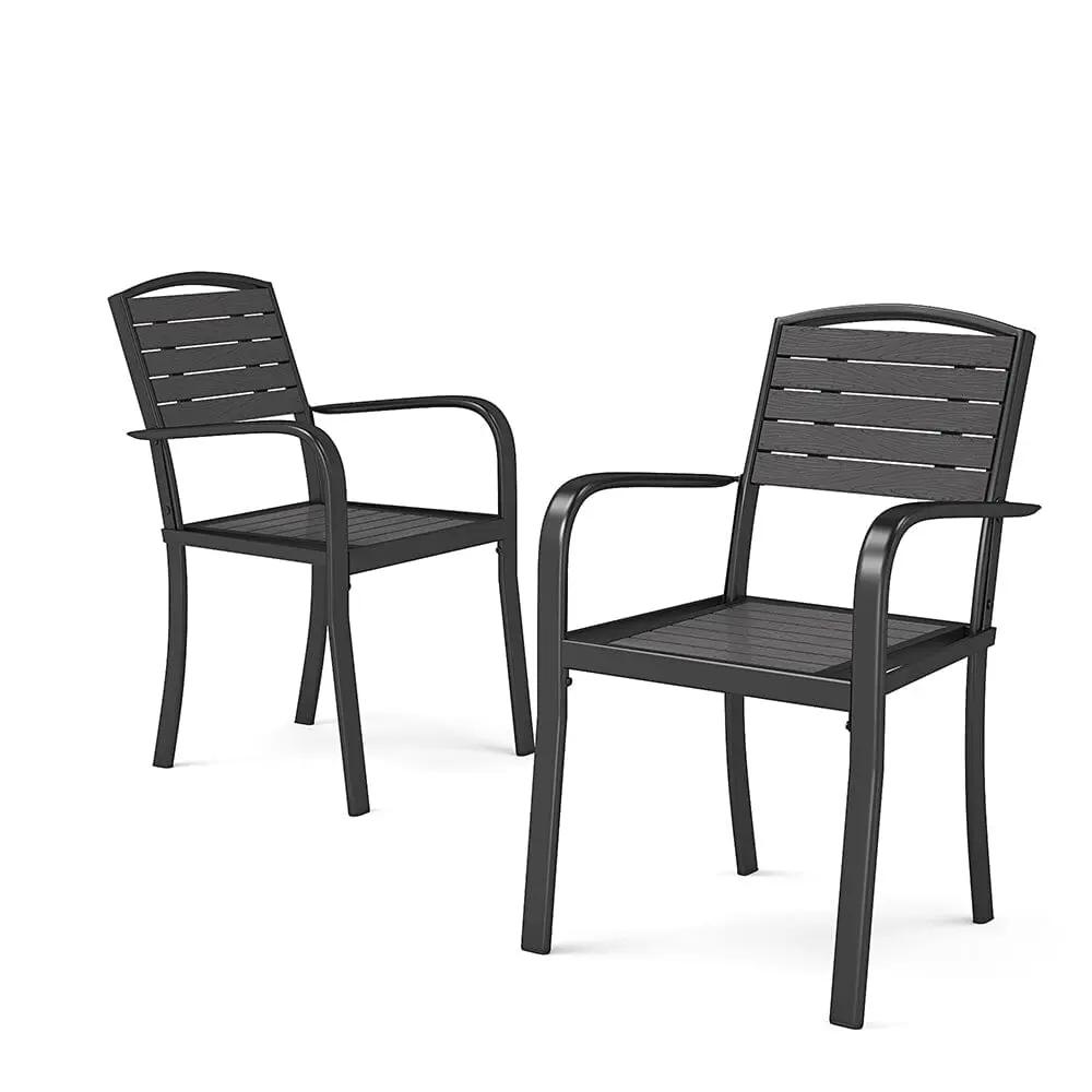 Set of 2/4 Garden Dining Armchairs with Metal Legs - House Comfort