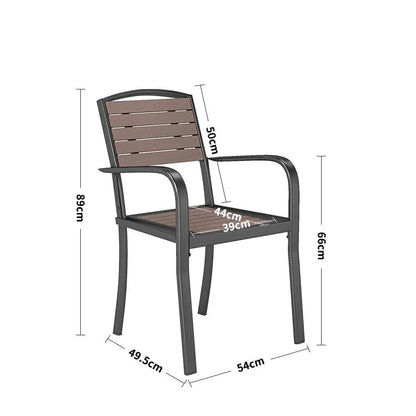 Set of 2/4 Garden Dining Armchairs with Metal Legs - House Comfort
