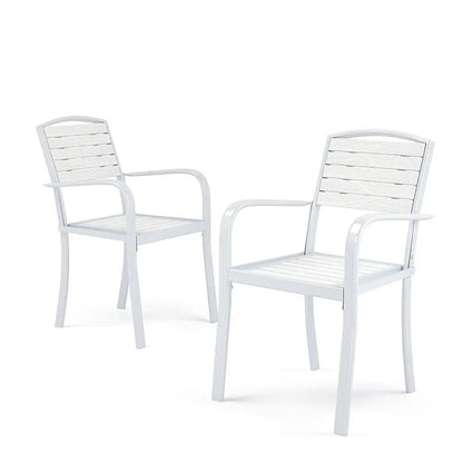 Set of 2/4 Garden Dining Armchairs with Metal Legs - House Comfort