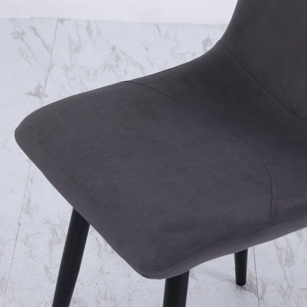 Set of 4 Curved Frosted Velvet Dining Chairs - House Comfort