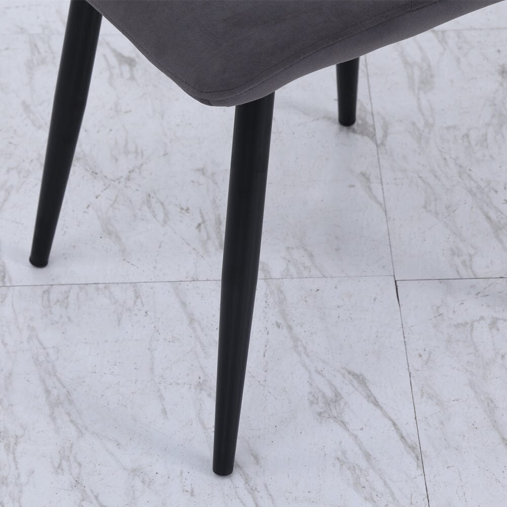 Set of 4 Curved Frosted Velvet Dining Chairs - House Comfort