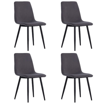Set of 4 Curved Frosted Velvet Dining Chairs - House Comfort