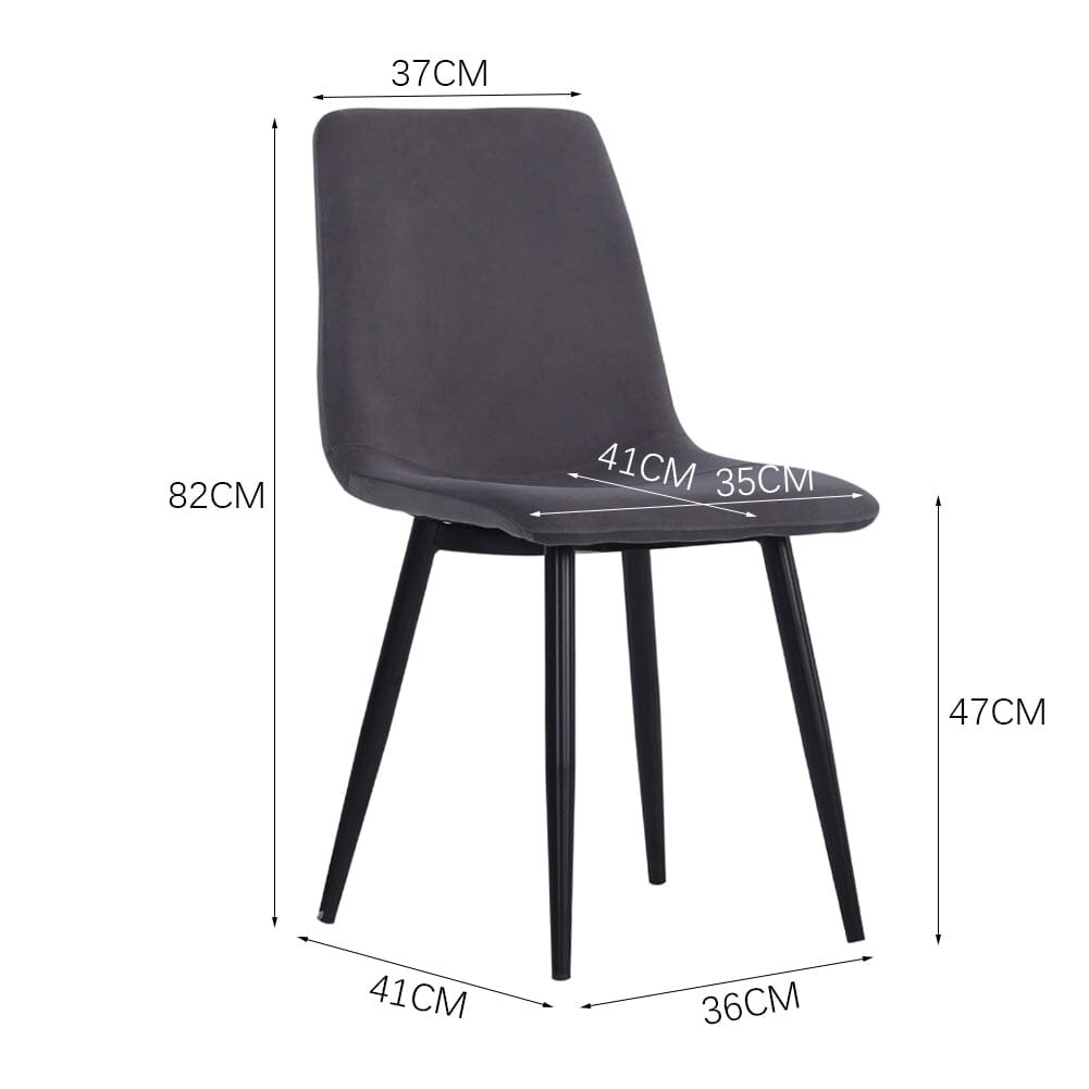 Set of 4 Curved Frosted Velvet Dining Chairs - House Comfort