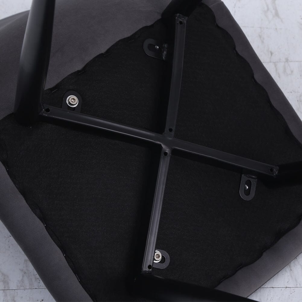 Set of 4 Curved Frosted Velvet Dining Chairs - House Comfort