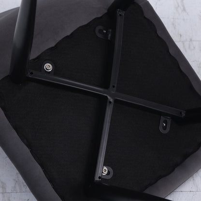 Set of 4 Curved Frosted Velvet Dining Chairs - House Comfort