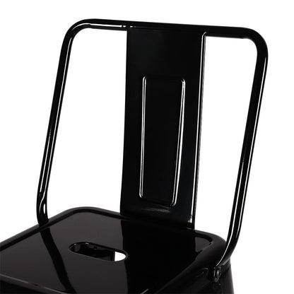 Set of 4 Metal Bar Stool Industrial Style High Chair - House Comfort